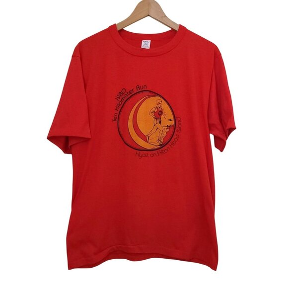 ActivTees Other - Vintage 1980 10K Run Hyatt On Hilton Head Island Red Single Stitch T-Shirt XL